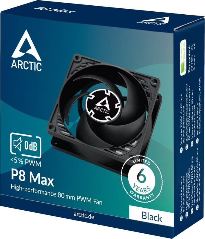 Вентилятор Arctic P8 Max Black (ACFAN00286A)