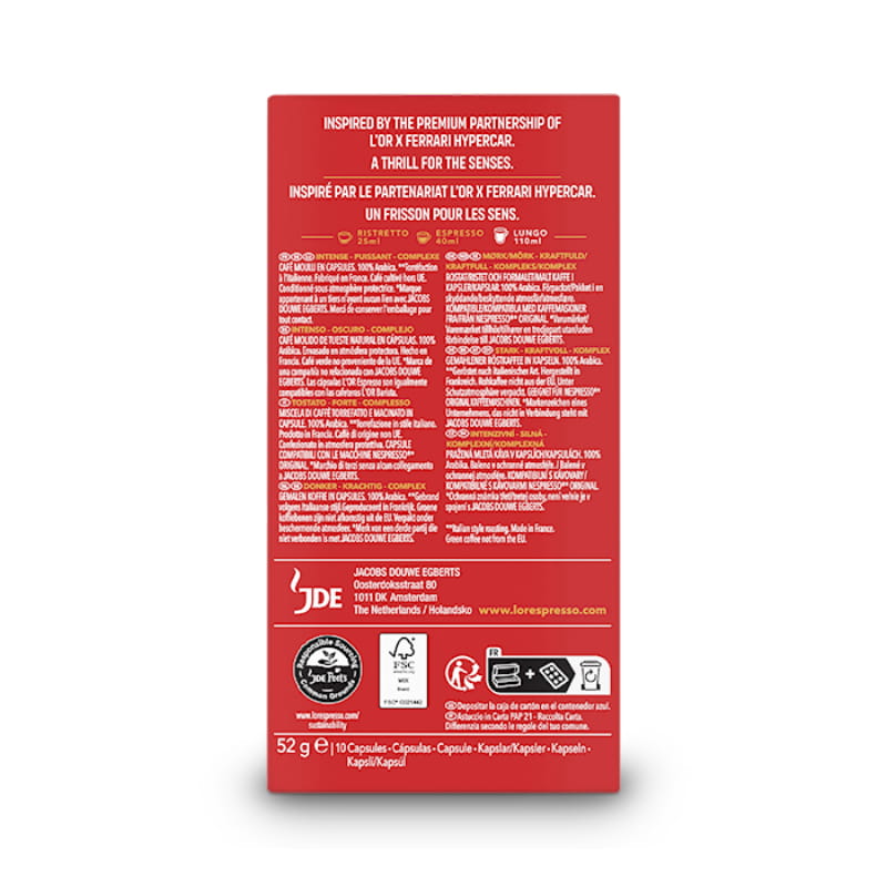Кофе в капсулах L`OR Rossa Imola Ristretto 10шт