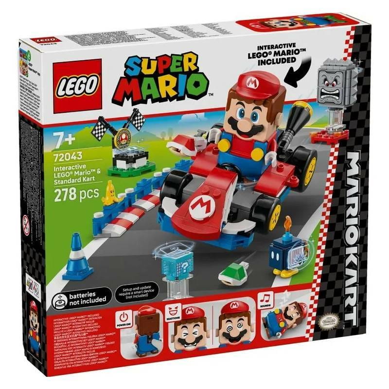 Конструктор LEGO Super Mario Mario Kart – Interactive Mario та Standard Kart (72043)
