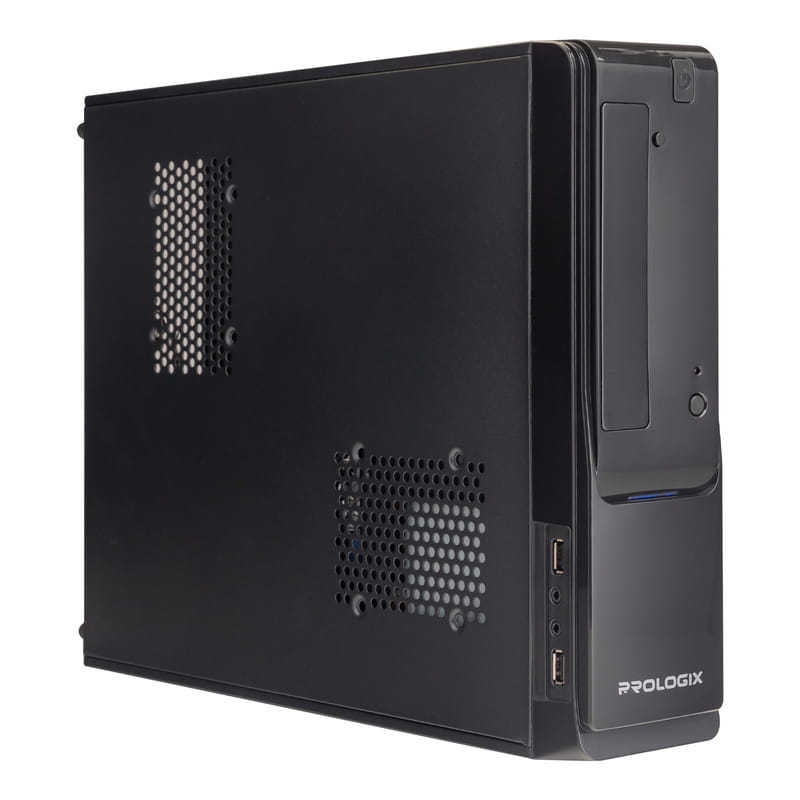 Корпус Prologix E100 Slim 400W 8cm, 2хUSB2.0, Black_сборка