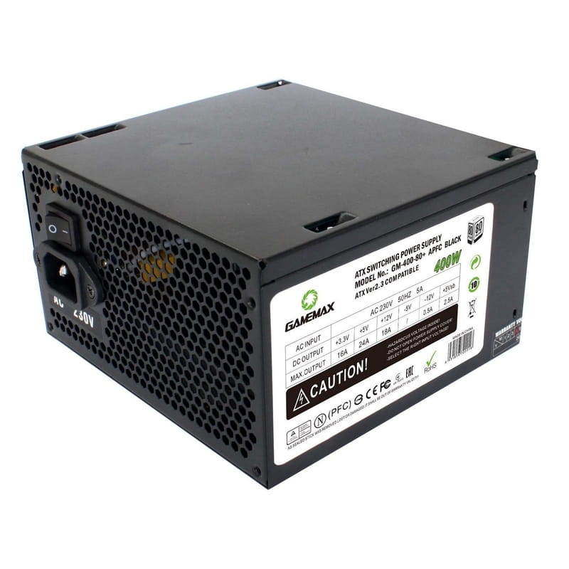 Блок живлення GameMax GM-400-80+APFC Black, 400W