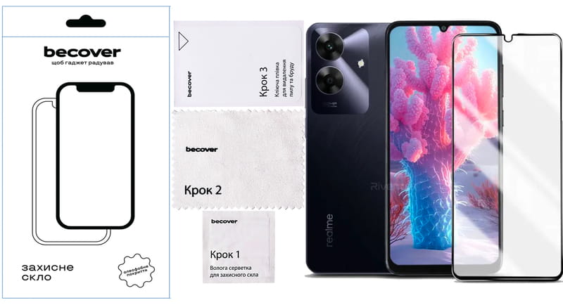 Защитное стекло BeCover для Realme Note 60 Black (713033)