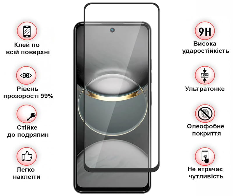 Защитное стекло BeCover для Tecno Spark 30 Pro (KL7) Black (713080)