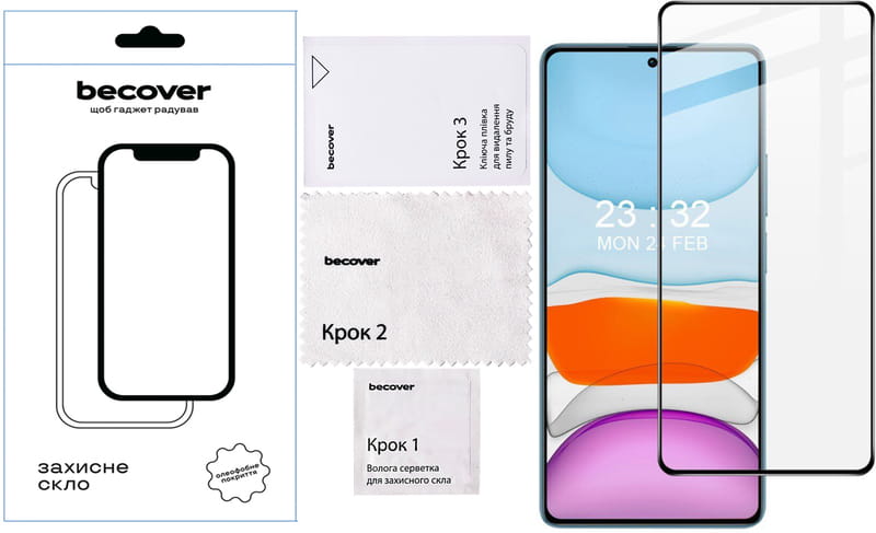 Защитное стекло BeCover для Xiaomi Redmi Note 14 4G Black (713099)