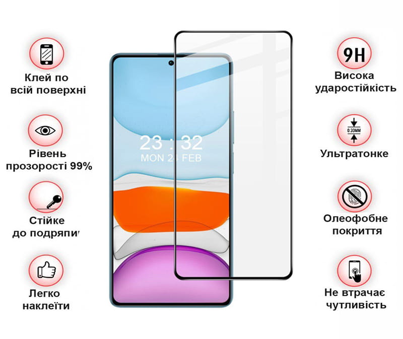 Защитное стекло BeCover для Xiaomi Redmi Note 14 4G Black (713099)
