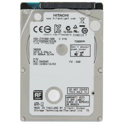 Накопитель HDD 2.5" SATA  500GB Hitachi (HGST) Travelstar Z7K500 7200rpm 32MB (HTS725050A7E630/0J38075)