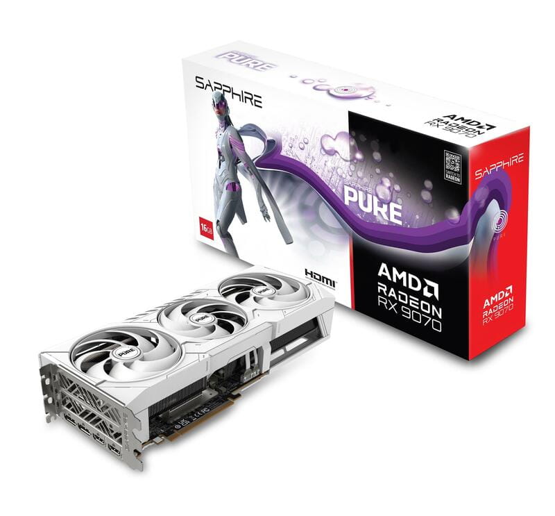 Видеокарта AMD Radeon RX 9070 16GB GDDR6 Pure Gaming OC Sapphire (11349-02-20G)