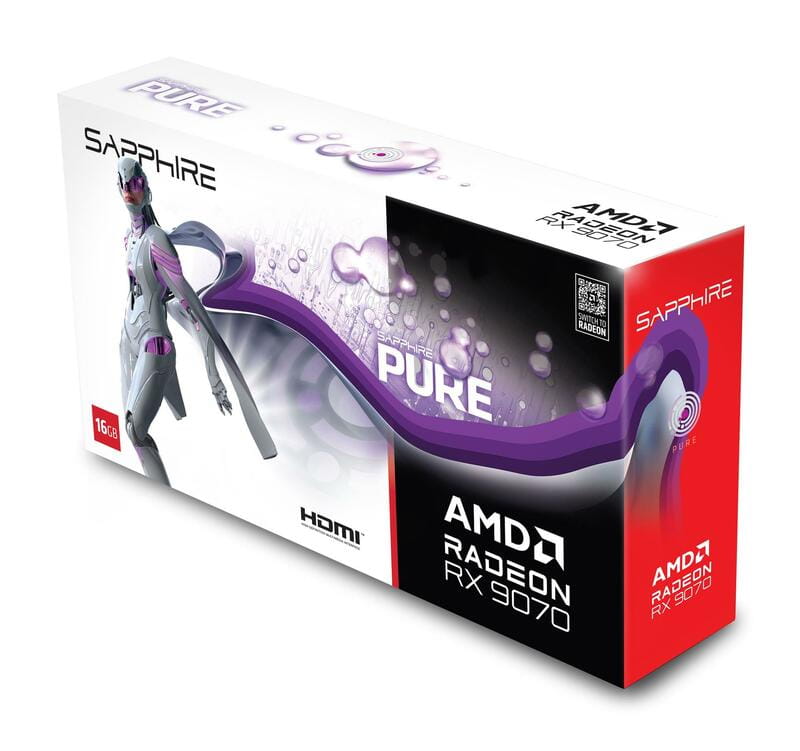 Відеокарта AMD Radeon RX 9070 16GB GDDR6 Pure Gaming OC Sapphire (11349-02-20G)