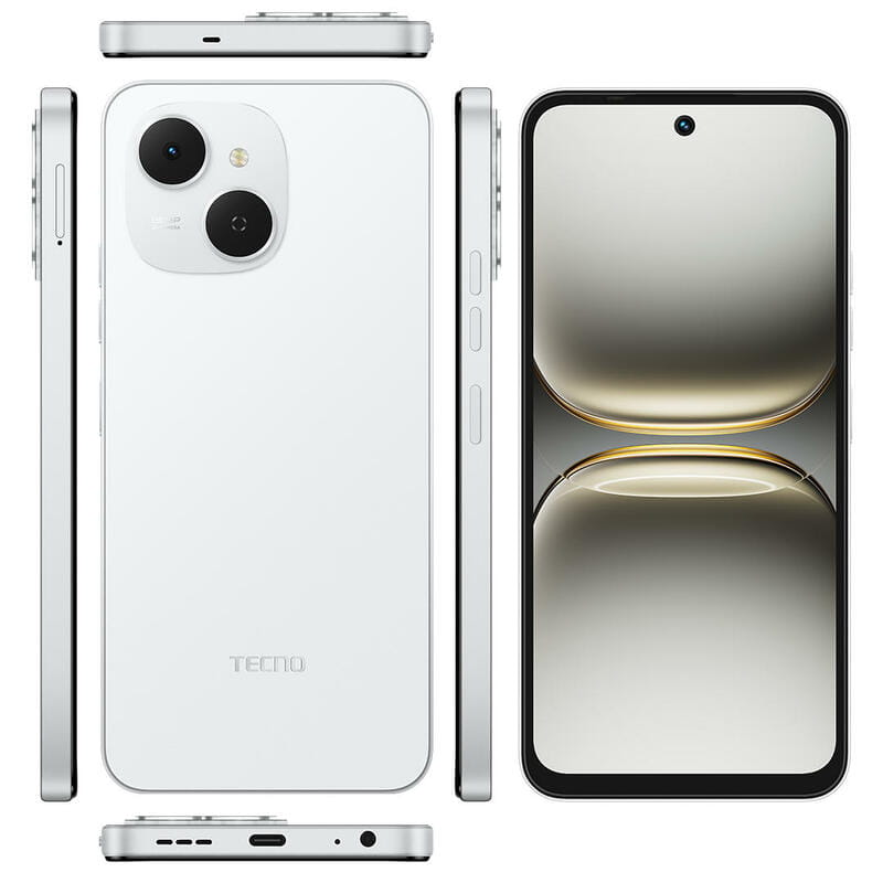 Смартфон Tecno Spark 40C (KM4k) 8/128GB Veil White (4894947093036)