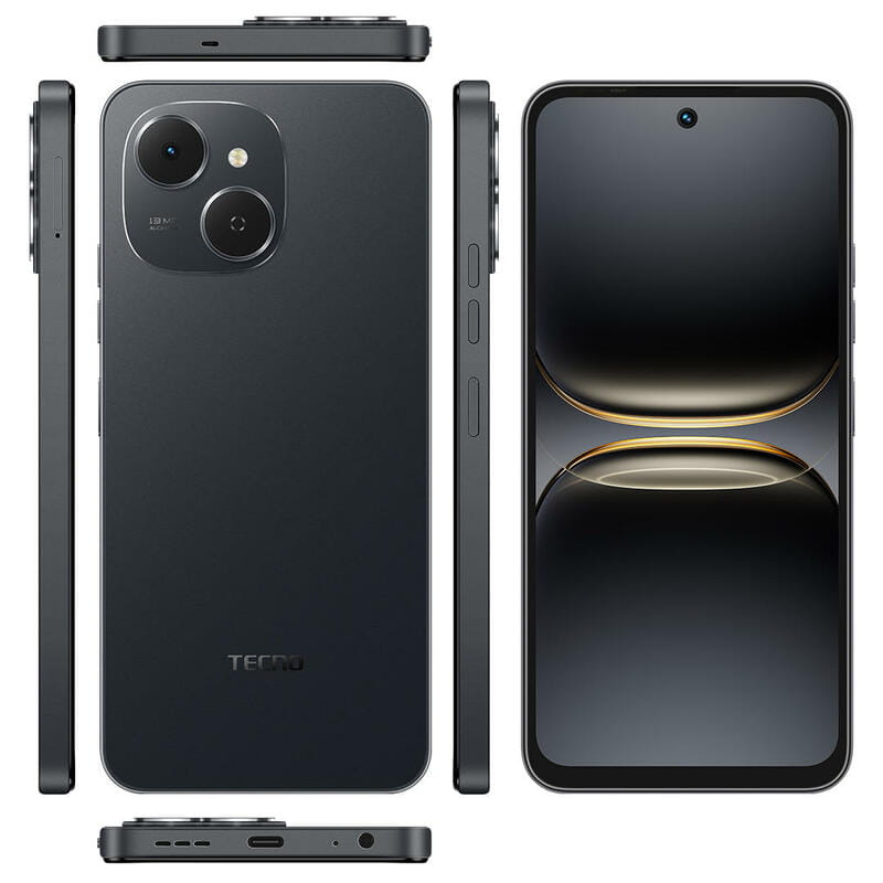 Смартфон Tecno Spark 40C (KM4k) 8/128GB Ink Black (4894947092459)