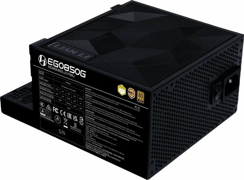 Блок питания Lian Li EDGE850, 80 Plus Gold, Black, EU Cord (G9P.EG0850G.B000.EU)