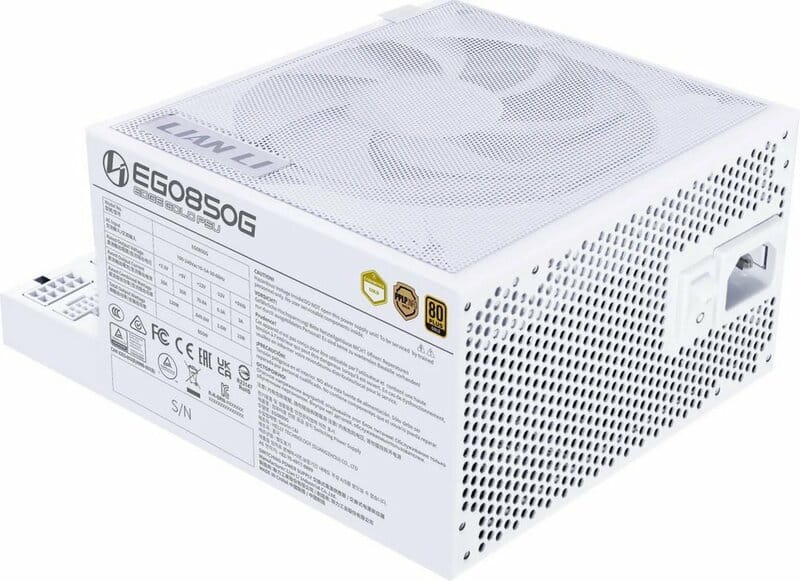 Блок питания Lian Li EDGE850, 80 Plus Gold, White, EU Cord (G9P.EG0850G.W000.EU)