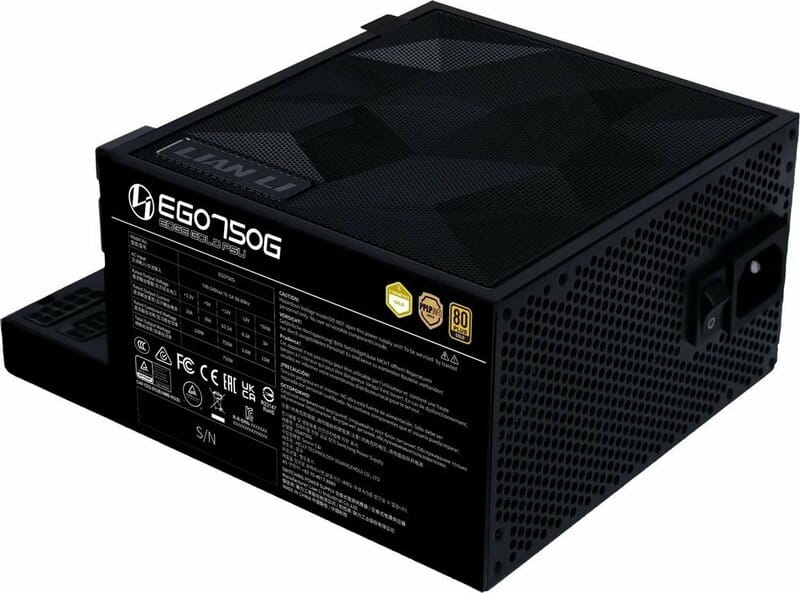 Блок питания Lian Li EDGE750, 80 Plus Gold, Black, EU Cord (G9P.EG0750G.B000.EU)