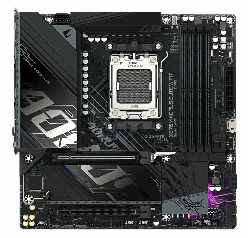Материнская плата Gigabyte X870M Aorus Elite WiFi7 Socket AM5
