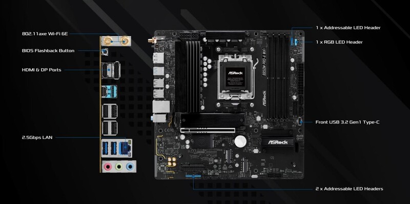 Материнська плата ASRock B850M Pro-A WiFi Socket AM5