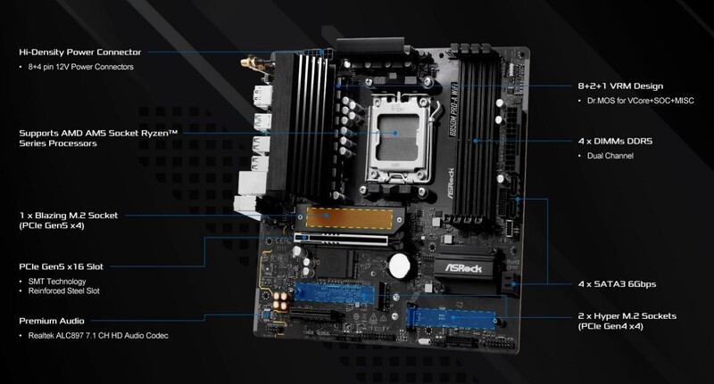 Материнська плата ASRock B850M Pro-A WiFi Socket AM5
