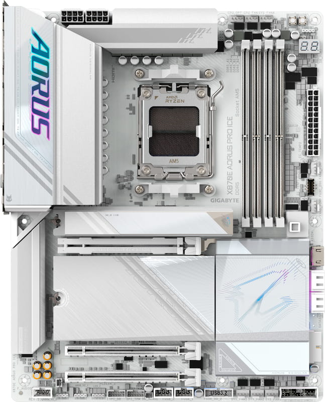 Материнська плата Gigabyte X870E Aorus Pro Ice Socket AM5