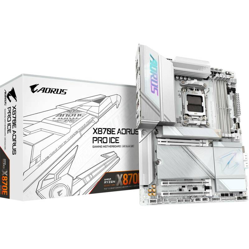 Материнська плата Gigabyte X870E Aorus Pro Ice Socket AM5