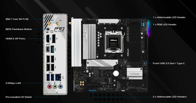 Материнська плата ASRock B850M Pro RS WiFi Socket AM5