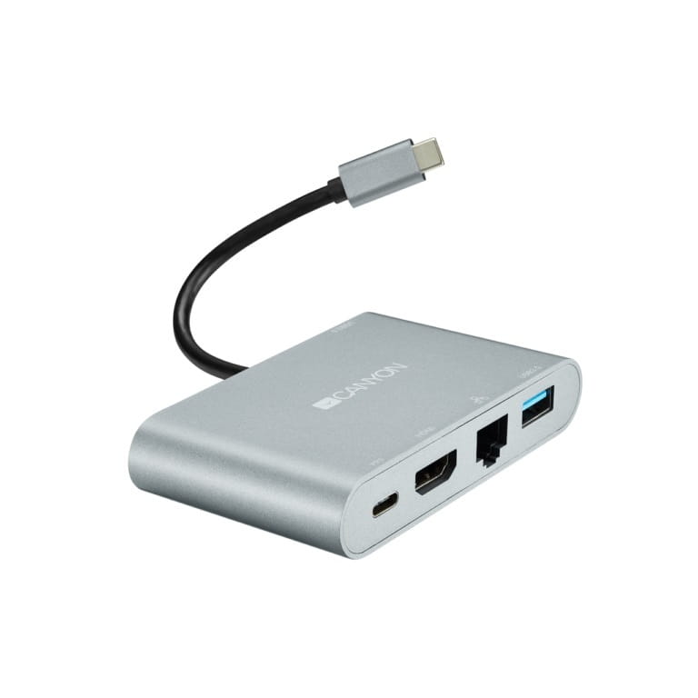 Купити Док-станція Type-C Canyon 5-в-1 DS-4 Grey (CNS-TDS04DG) Док-станція Type-C Canyon 5-в-1 DS-4 Grey (CNS-TDS04DG)