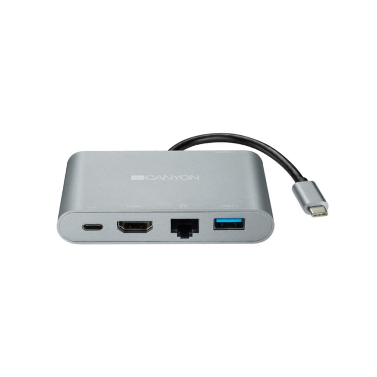 Купити Док-станція Type-C Canyon 5-в-1 DS-4 Grey (CNS-TDS04DG) Док-станція Type-C Canyon 5-в-1 DS-4 Grey (CNS-TDS04DG)