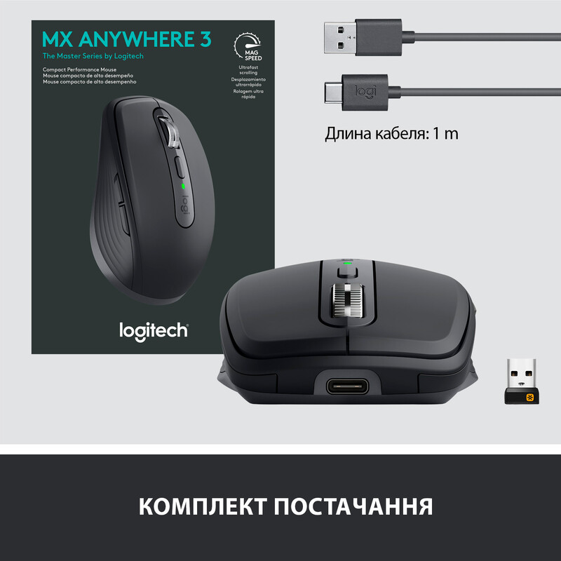 Мышь беспроводная Logitech MX Anywhere 3 Wireless Graphite (910-005988)