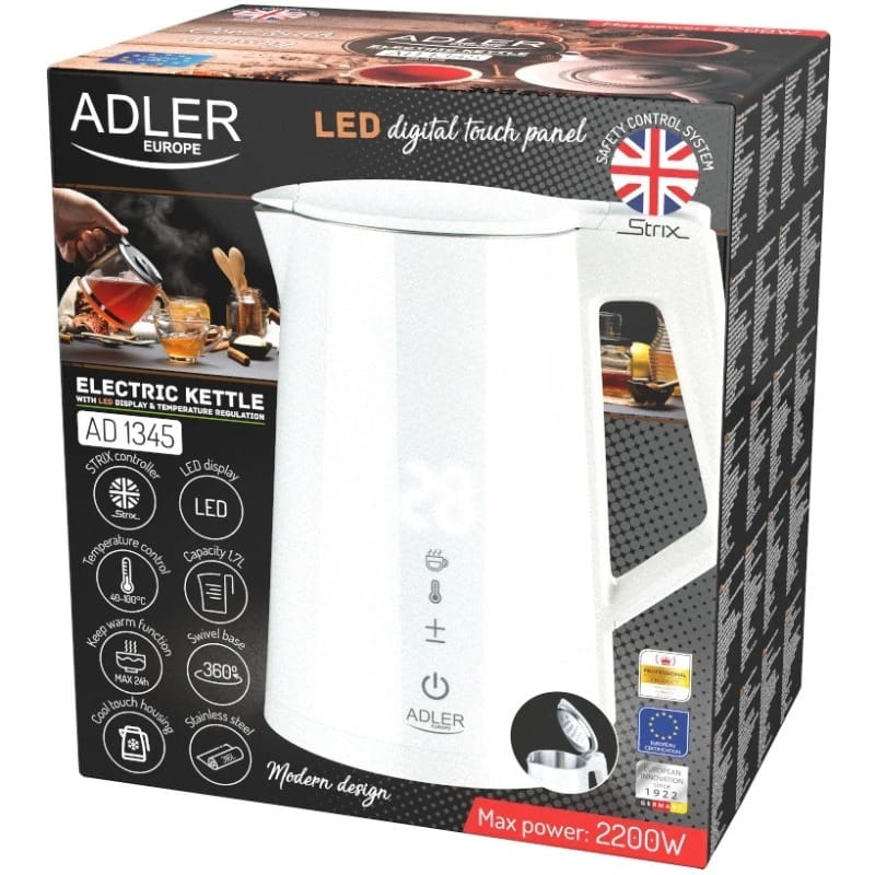 Електрочайник Adler AD 1345 White