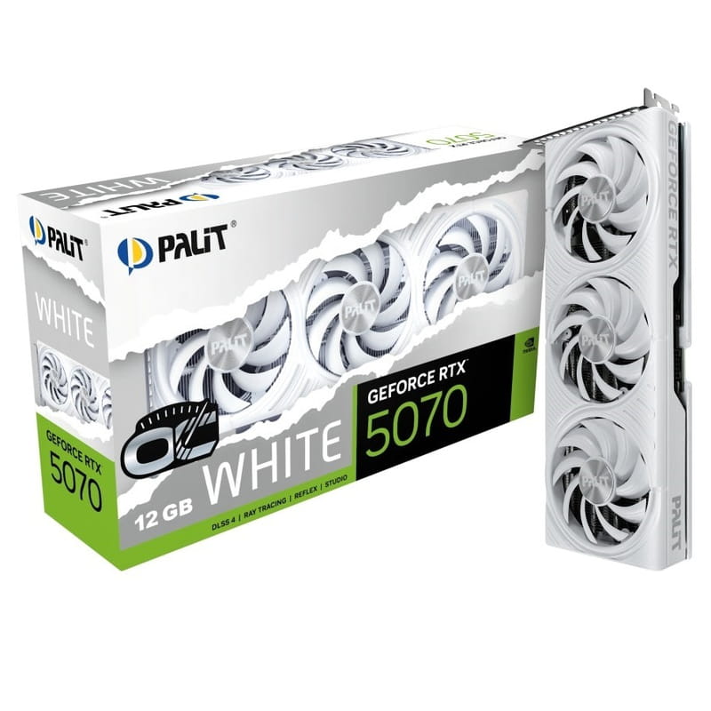 Видеокарта GF RTX 5070 12GB GDDR7 White OC Palit (NE75070U19K9-GB2050W)