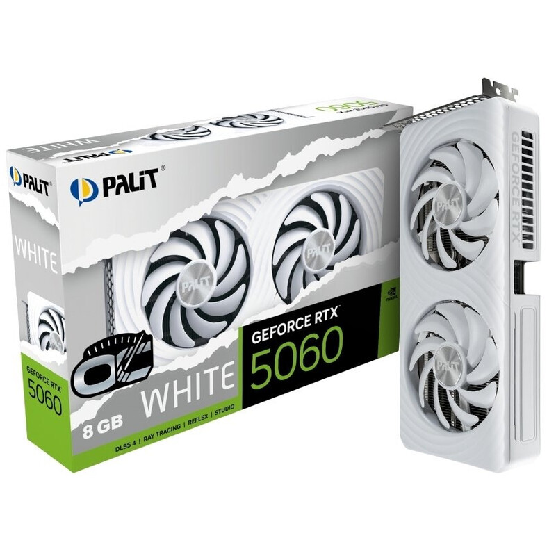 Відеокарта GF RTX 5060 8GB GDDR7 White OC Palit (NE75060U19P1-GB2063M)