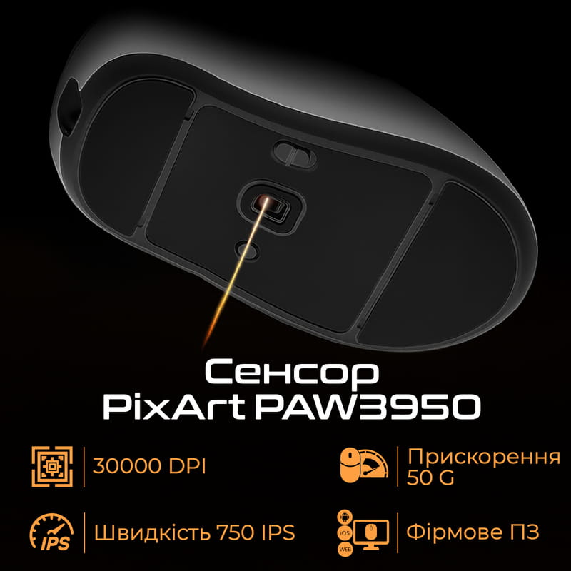 Мышь беспроводная RAWM ER21Pro Black
