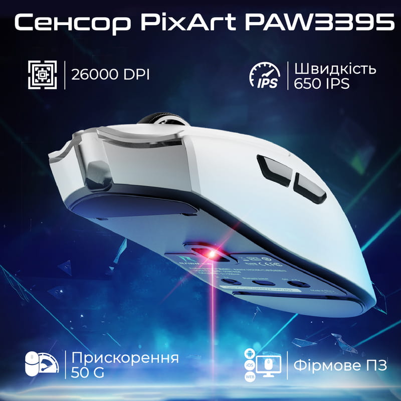 Мышь беспроводная RAWM SA-MH01 Black