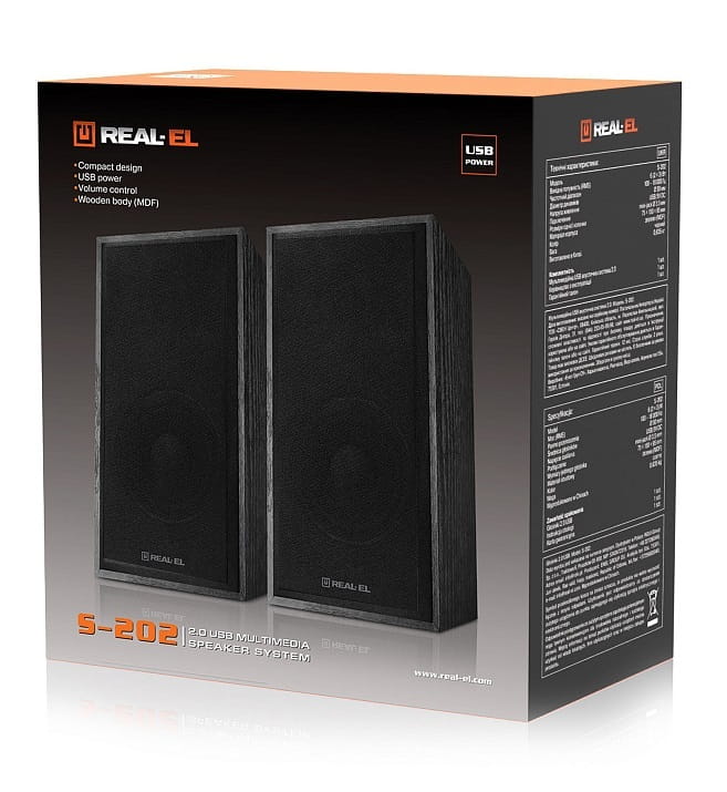 Акустическая система REAL-EL S-202 Black