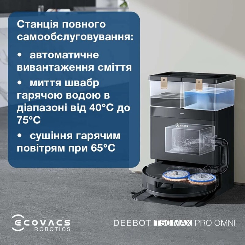 Робот-пилосос Ecovacs Deebot T50 Max Pro Black (DEX54)