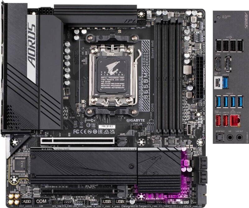Материнська плата Gigabyte B650M Aorus Elite Socket AM5