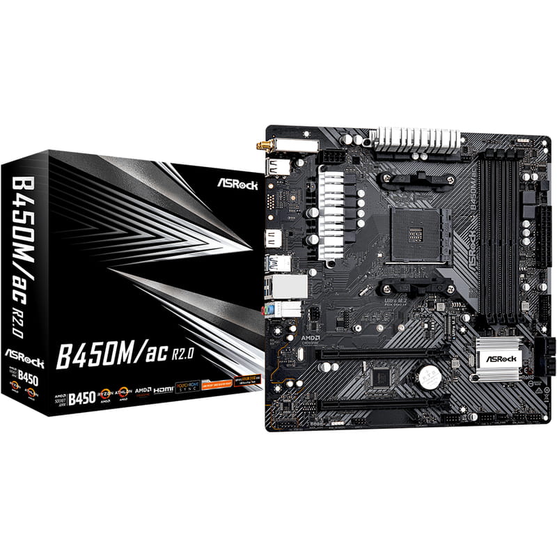 Материнская плата ASRock B450M/ac R2.0 Socket AM4