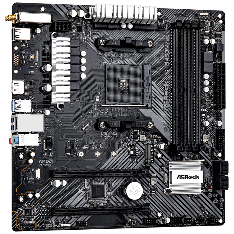 Материнская плата ASRock B450M/ac R2.0 Socket AM4