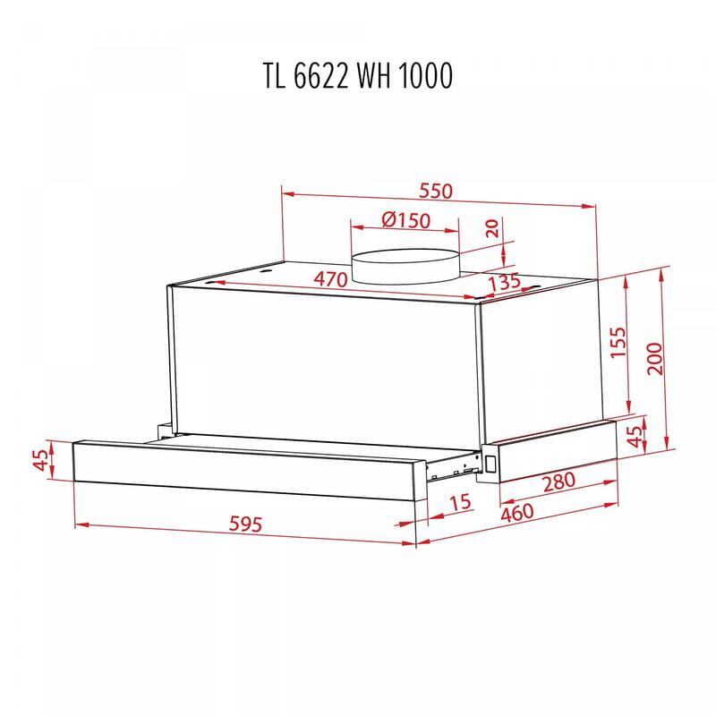Вытяжка Perfelli TL 6622 WH 1000 LED