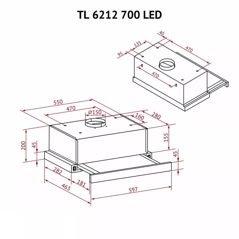 Вытяжка Perfelli TL 6212 WH 700 LED