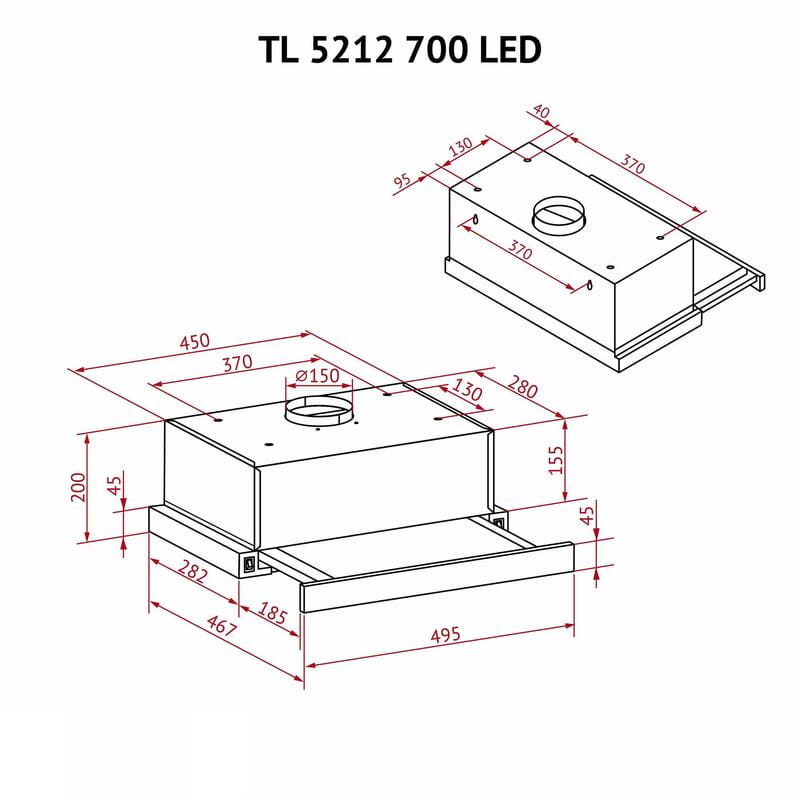 Вытяжка Perfelli TL 5212 WH 700 LED