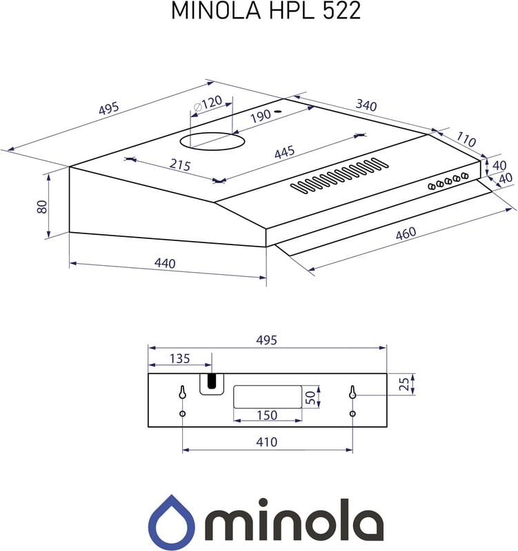 Вытяжка Minola HPL 522 BL