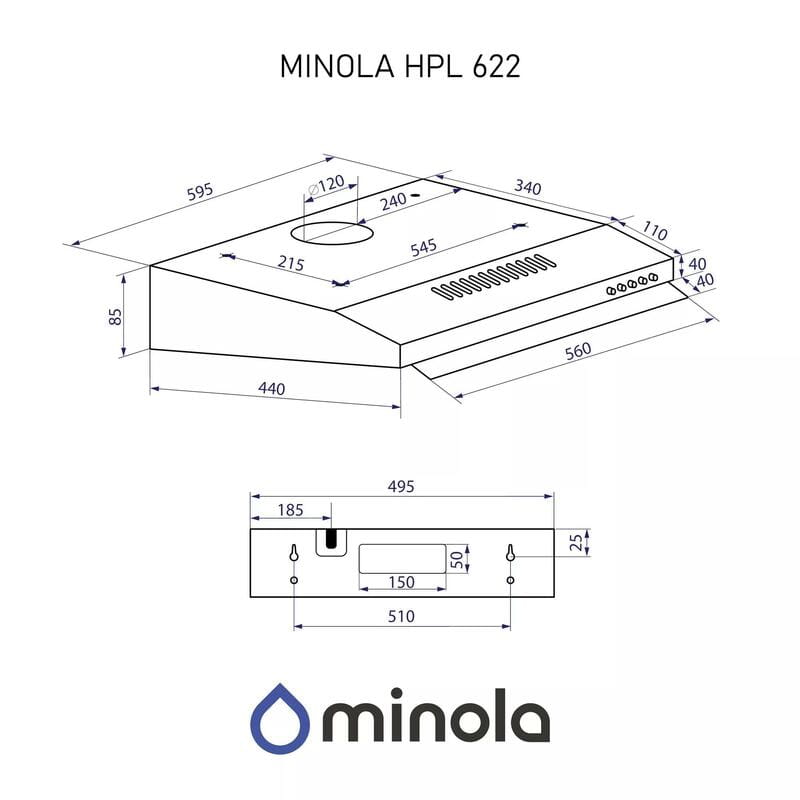 Вытяжка Minola HPL 622 BL