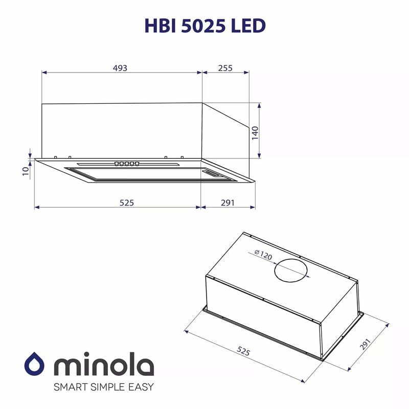 Вытяжка Minola HBI 5025 WH LED