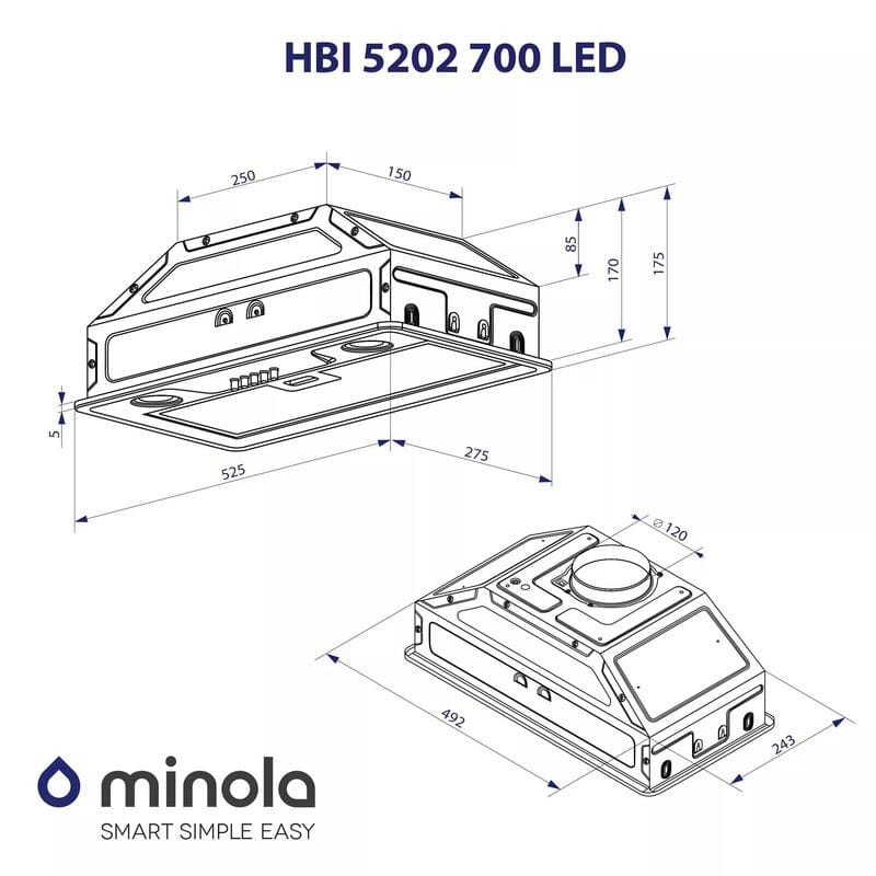 Витяжка Minola HBI 5202 I 700 LED