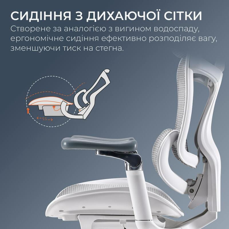 Крісло офісне Sihoo Doro C300 Pro Mesh White (DORO-C300-PRO-M102)