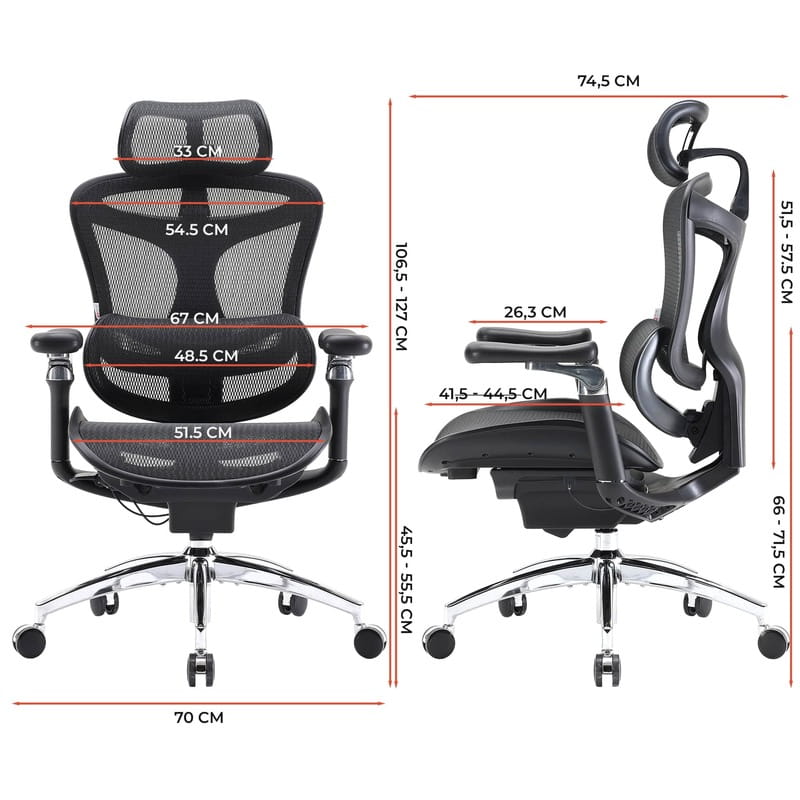 Крісло офісне Sihoo Doro C300 Pro Mesh Black (DORO-C300-PRO-M101)