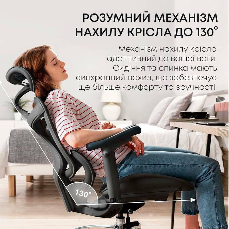 Крісло офісне Sihoo Doro C300L Mesh Black (DORO-C300L-A3-101)