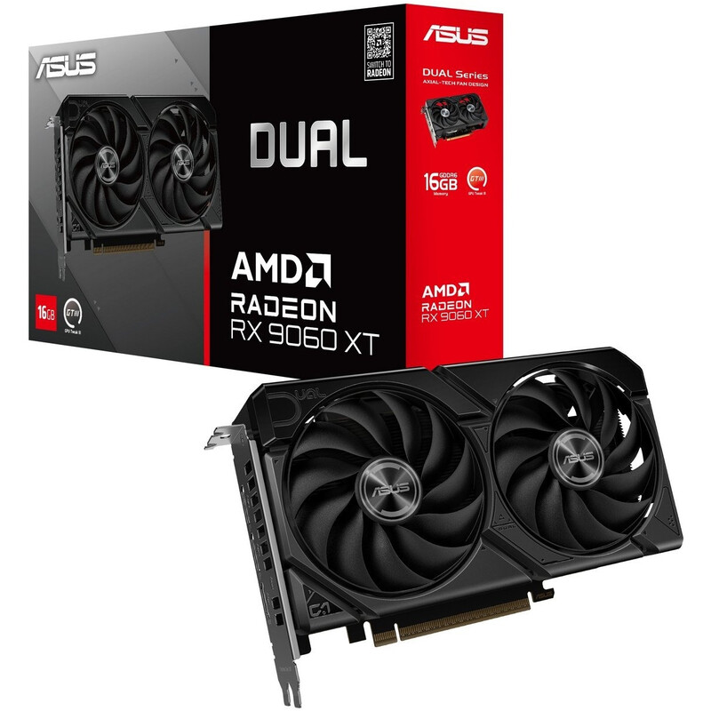 Видеокарта AMD Radeon RX 9060 XT 16GB GDDR6 Dual Asus (DUAL-RX9060XT-16G)
