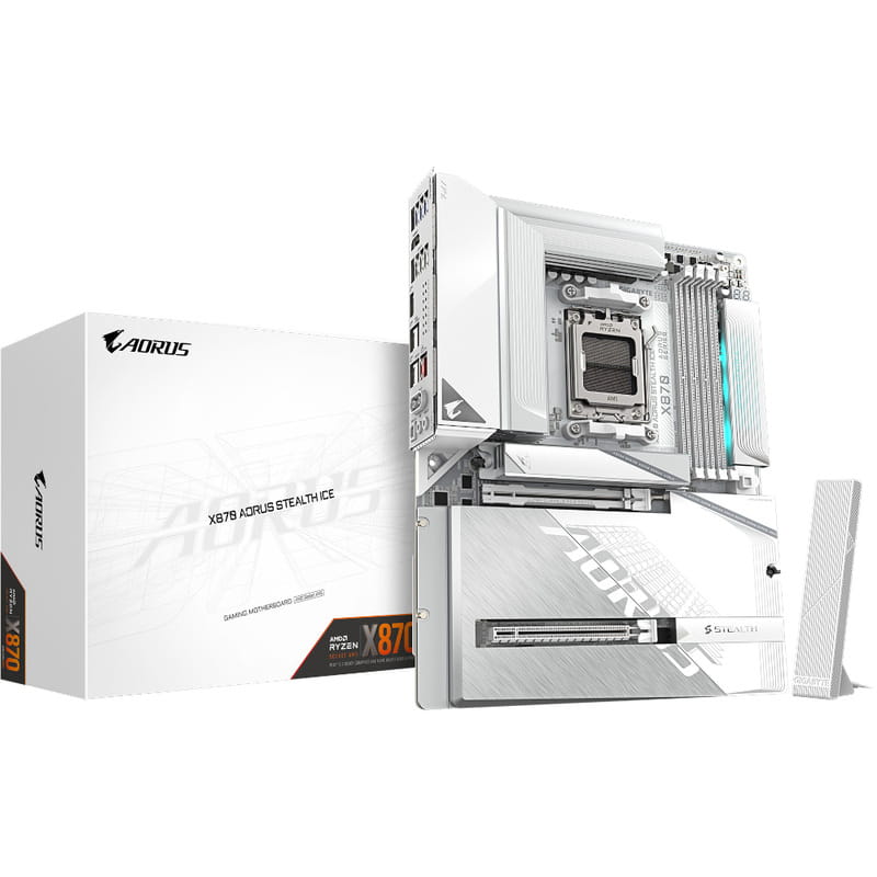Материнська плата Gigabyte X870 Aorus Stealth Ice Socket AM5