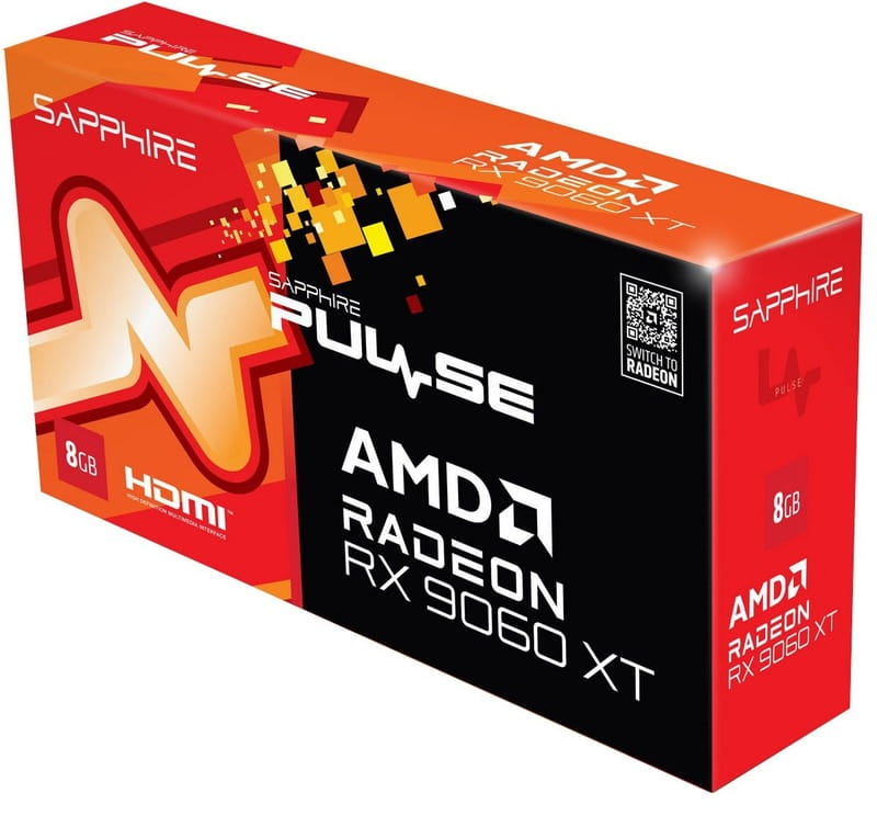 Відеокарта AMD Radeon RX 9060 XT 8GB GDDR6 Pulse Gaming OC Sapphire (11350-04-20G)