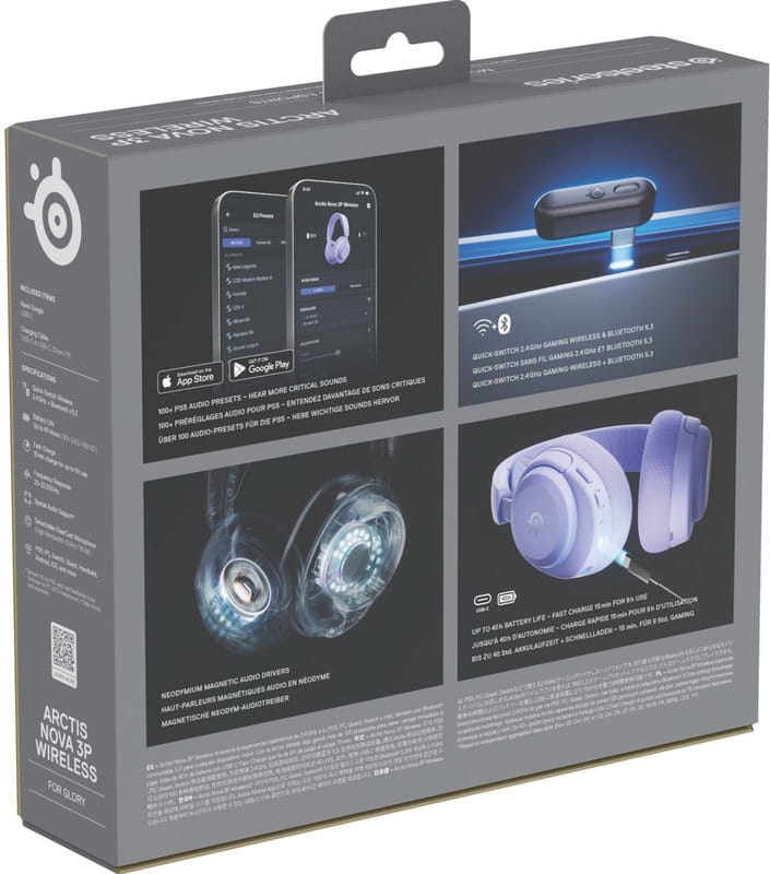 Bluetooth-гарнітура SteelSeries Arctis Nova 3P Wireless Multi Platform Lavender (61692)